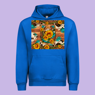 Sunflower Gemstone Leopard Cowhide Horseshoe Urban Hoodie Designed By Artiststas