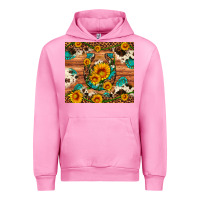Fuchsia Pink sunflower gemstone leopard cowhide horseshoe Urban Hoodie - Artiststas