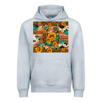 Heather Grey sunflower gemstone leopard cowhide horseshoe Urban Hoodie - Artiststas