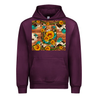 Mauve Wine sunflower gemstone leopard cowhide horseshoe Urban Hoodie - Artiststas