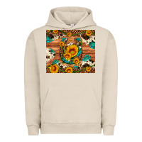 Pigment French Oak sunflower gemstone leopard cowhide horseshoe Urban Hoodie - Artiststas