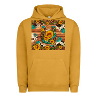 Pigment Peanut Butter sunflower gemstone leopard cowhide horseshoe Urban Hoodie - Artiststas