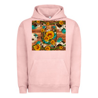 Pigment Salmon sunflower gemstone leopard cowhide horseshoe Urban Hoodie - Artiststas