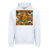 White sunflower gemstone leopard cowhide horseshoe Urban Hoodie - Artiststas