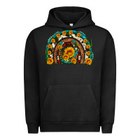 Pigment Black sunflower gemstone leopard cowhide horseshoe rainbow Urban Hoodie - Artiststas