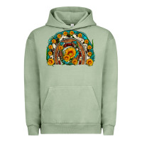 Pigment Oil Green sunflower gemstone leopard cowhide horseshoe rainbow Urban Hoodie - Artiststas