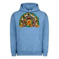 Pigment Pebble Blue sunflower gemstone leopard cowhide horseshoe rainbow Urban Hoodie - Artiststas