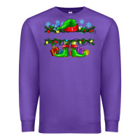 Purple custom name christmas elf Premium Sweatshirt - texasbilliewilder