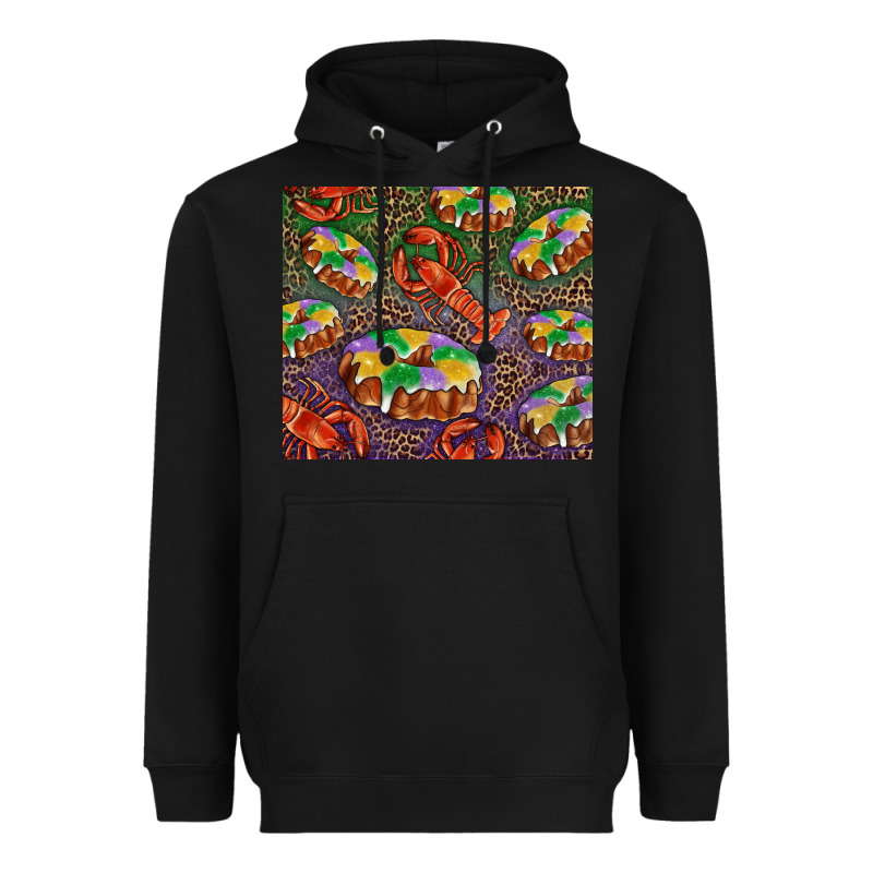 Mardi Gras King Cake And Crawfish Heavyweight Hoodie by RanaPortraitStore | Teevron