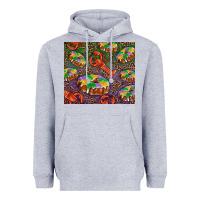 Heather Grey Mardi gras king cake and crawfish Heavyweight Hoodie - RanaPortraitStore