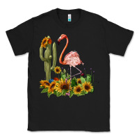 Black flamingo with cactus and sunflowers Classic Tee - BarkalooDesign