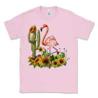 Bubblegum Pink flamingo with cactus and sunflowers Classic Tee - BarkalooDesign