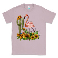 Lilac flamingo with cactus and sunflowers Classic Tee - BarkalooDesign