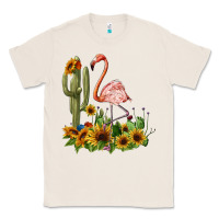 Natural flamingo with cactus and sunflowers Classic Tee - BarkalooDesign
