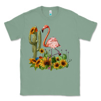 Sage flamingo with cactus and sunflowers Classic Tee - BarkalooDesign