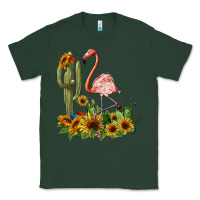 Sports Green flamingo with cactus and sunflowers Classic Tee - BarkalooDesign