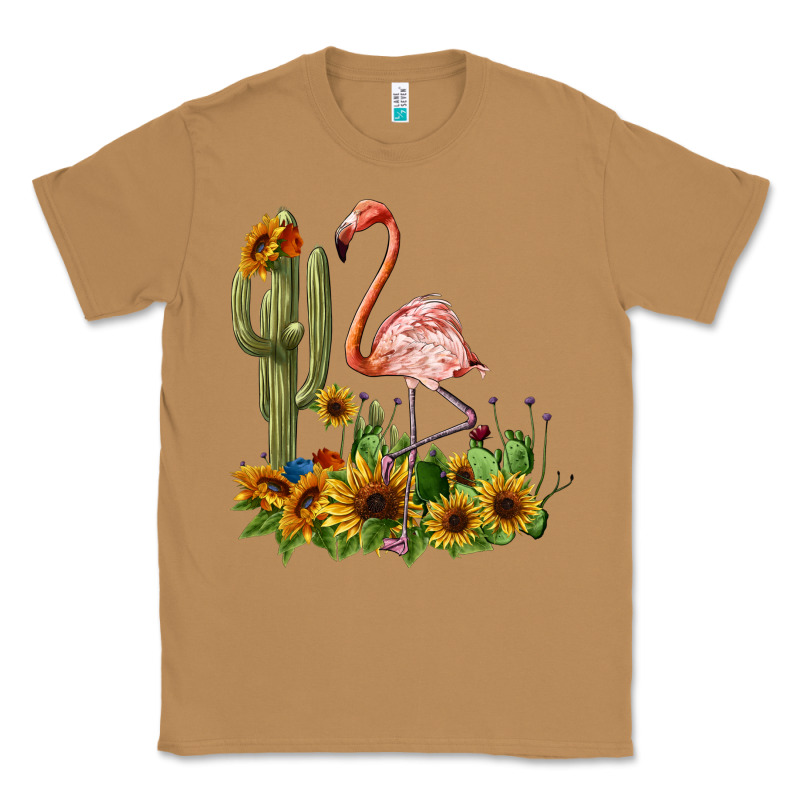 Flamingo With Cactus And Sunflowers Classic Tee by BarkalooDesign | Teevron