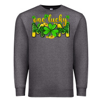 Charcoal Heather one lucky mom Premium Sweatshirt - Zillion Design Studio