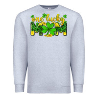 Heather Grey one lucky mom Premium Sweatshirt - Zillion Design Studio