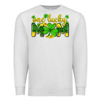 Oatmeal Heather one lucky mom Premium Sweatshirt - Zillion Design Studio