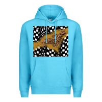 Ocean Blue racing glitter leopard Premium Hoodie - JahusDesignShop