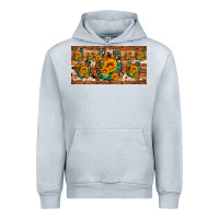 Heather Grey sunflower gemstone leopard cowhide horseshoe license plate Urban Hoodie - Artiststas