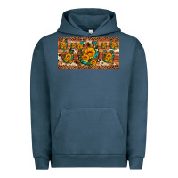 Pigment Midnight Navy sunflower gemstone leopard cowhide horseshoe license plate Urban Hoodie - Artiststas