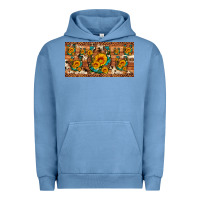 Pigment Pebble Blue sunflower gemstone leopard cowhide horseshoe license plate Urban Hoodie - Artiststas