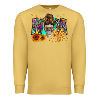 Antique Gold mom life with skull Premium Sweatshirt - Zillion Design Studio