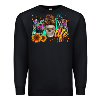 Black mom life with skull Premium Sweatshirt - Zillion Design Studio