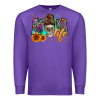 Purple mom life with skull Premium Sweatshirt - Zillion Design Studio