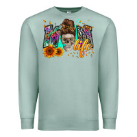 Seafoam mom life with skull Premium Sweatshirt - Zillion Design Studio