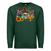 Sports Green mom life with skull Premium Sweatshirt - Zillion Design Studio