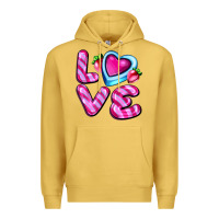 Antique Gold love with strawberry candy Premium Hoodie - AdoDesignShop