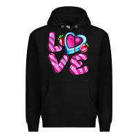 Black love with strawberry candy Premium Hoodie - AdoDesignShop