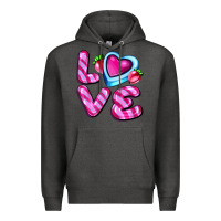 Charcoal Heather love with strawberry candy Premium Hoodie - AdoDesignShop