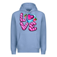 Colony Blue love with strawberry candy Premium Hoodie - AdoDesignShop