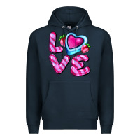 Navy love with strawberry candy Premium Hoodie - AdoDesignShop