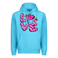 Ocean Blue love with strawberry candy Premium Hoodie - AdoDesignShop