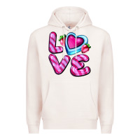 Pale Pink love with strawberry candy Premium Hoodie - AdoDesignShop