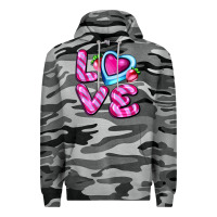 Slate Camo love with strawberry candy Premium Hoodie - AdoDesignShop