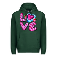 Sports Green love with strawberry candy Premium Hoodie - AdoDesignShop