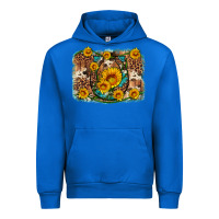 Cobalt sunflower gemstone leopard cowhide horseshoe background Urban Hoodie - Artiststas