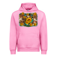 Fuchsia Pink sunflower gemstone leopard cowhide horseshoe background Urban Hoodie - Artiststas