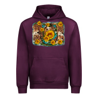 Mauve Wine sunflower gemstone leopard cowhide horseshoe background Urban Hoodie - Artiststas