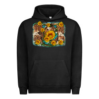 Pigment Black sunflower gemstone leopard cowhide horseshoe background Urban Hoodie - Artiststas