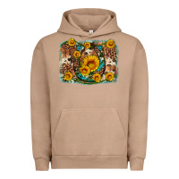 Pigment Burro sunflower gemstone leopard cowhide horseshoe background Urban Hoodie - Artiststas