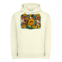 Pigment Pistachio sunflower gemstone leopard cowhide horseshoe background Urban Hoodie - Artiststas