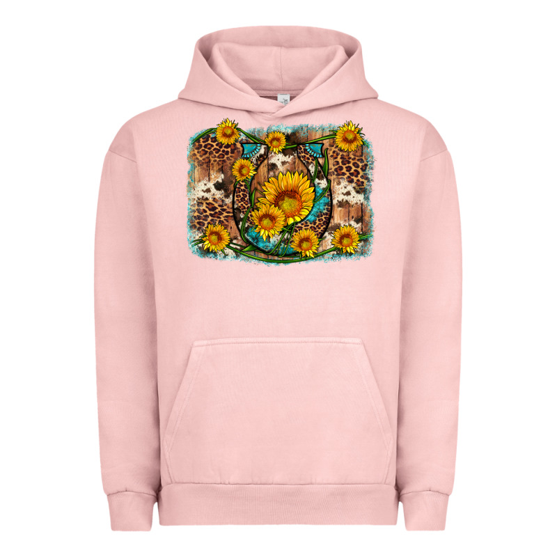 Sunflower Gemstone Leopard Cowhide Horseshoe Background Urban Hoodie by Artiststas | Teevron