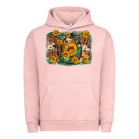 Pigment Salmon sunflower gemstone leopard cowhide horseshoe background Urban Hoodie - Artiststas